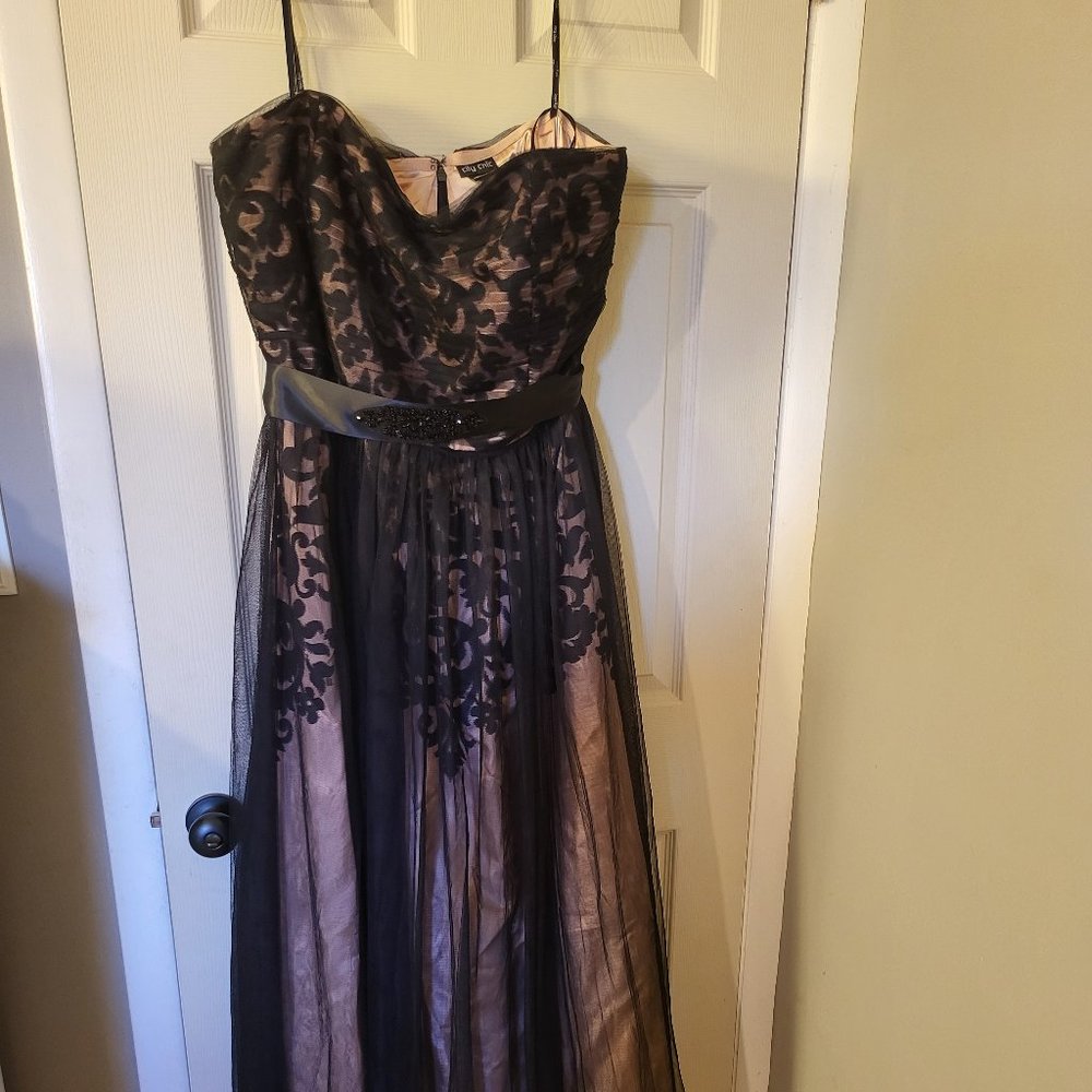 Embroidered Tulle Gown